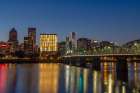 Portland skyline from the eastside of the Willamette River in Portland, Oregon, USA Art Print